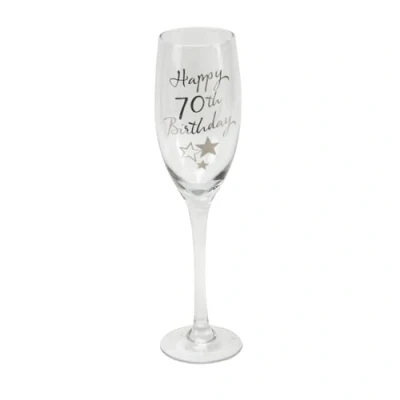 Image of 70th Birthday Stars Champagne Flute Glass Gift