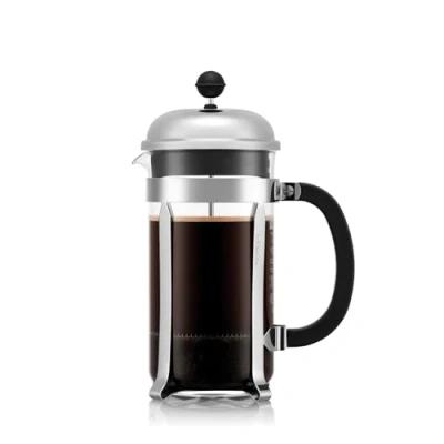 Image of Bodum 34oz Chambord French Press Coffee Maker, High Heat Borosilicate Glass, Polished Stainless Steel Made in Portugal