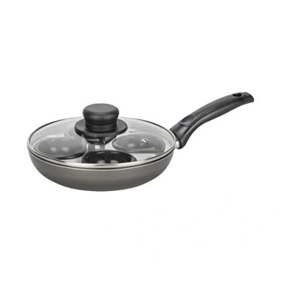 Image of 4 Cup Egg Poacher Pan Teflon Non Stick Poaching Aluminium Poached Maker