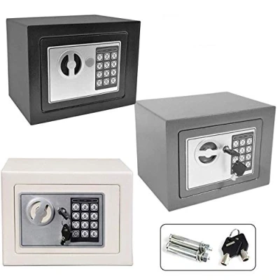 Image of Feidak 4.6L Safe Box for Home Shop, High Security Steel Mini Office Digital Electronic Password Locked with Keys and Code Extra Money Cash Safety, 23x17x17cm, Black