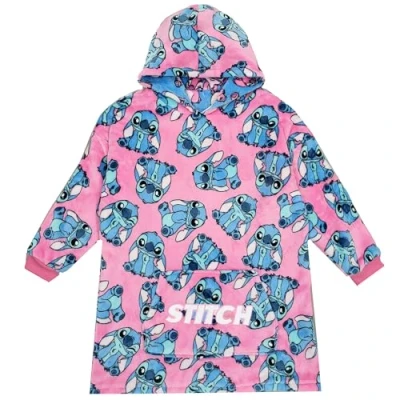 Image of Disney Lilo &amp; Stitch Girls Hoodie Reversible Oversized Soft Fleece Hoody (Lilo Reversible, One Size)