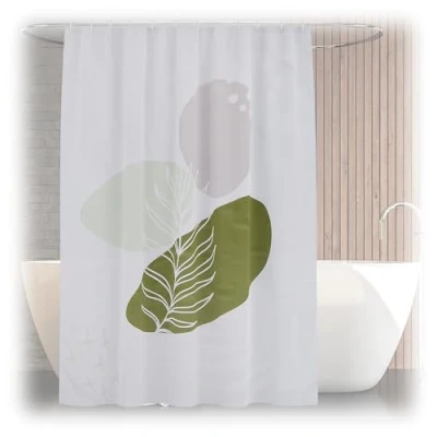 Image of Shower Curtain, Boho Design, 180 x 200 cm, Mould Resistant, Washable, 12 Rings, for Bathtub, Multicoloured Relaxdays