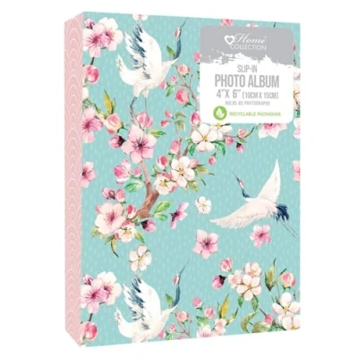 Image of Home Collection Japonica Design Mini Slip In Photo Album 80 Photos 4 x 6&quot; Holiday Family 16 12cm