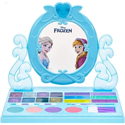 Image of Disney Frozen Kids Makeup Set with Built in Light &amp; Music Kit Lip Gloss, Shimmers More Birthday Gifts for Ages 3+ by Townley Girl