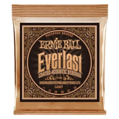 Image of Ernie Ball Everlast Light Coated Phosphor Bronze Acoustic Guitar Strings 11 52 Gauge