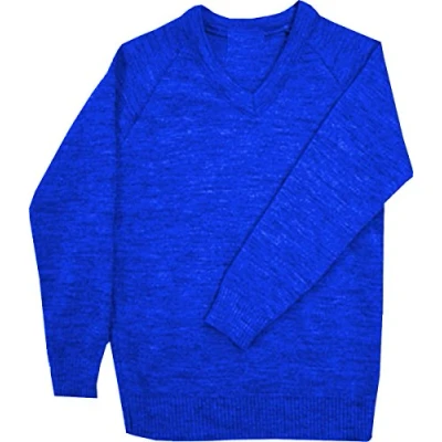 Image of DON Last Man Stands Plain V Neck Full Sleeve Jumper Royal Blue Adult Large