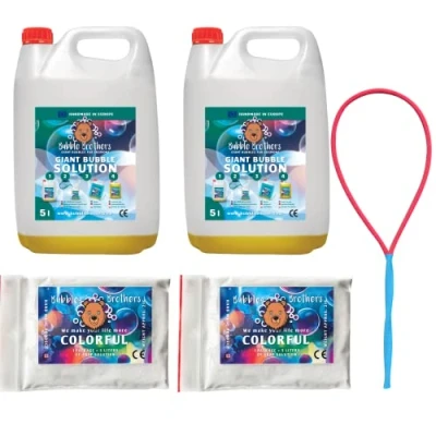 Image of Bubble Brothers Refill Bottle 5L Liquid Giant Soap Machine Solution for Stable Bubbles Large (2 x + 2 Powders 1 Maker)