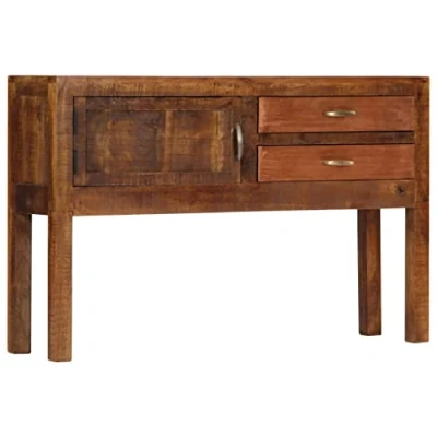 Image of vidaXL Solid Mango Wood Sideboard Vintage Cabinet with Storage Drawers and Doors Distinctive, Durable Elegant Suitable for Living Room, Bedroom, Office Brown