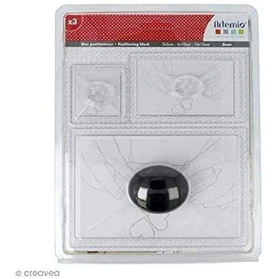 Image of Artemio Positioning Block for Clear Stamps with Handle, Acrylic, Silver, 17,5 x 2,5 22 cm