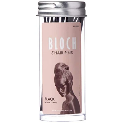 Image of Bloch Dance Women&#039;s Hair Pins 3&quot; 12 Pack Headband, Black, One Size