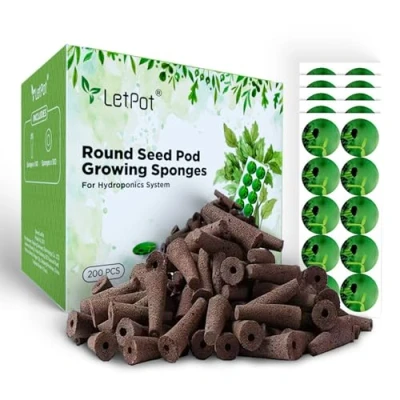 Image of LETPOT Seed Pod Kits, Replacement Growing Sponges, Propagation Sponges for Hydroponic Indoor Garden Systems with 100 and Stickers, Pack of 200