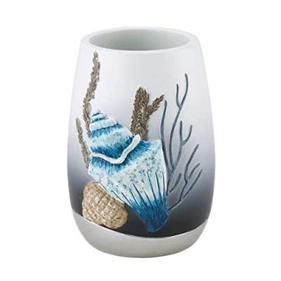 Image of Avanti Linens Tumbler, Countertop Organizer, Sealife Inspired Bathroom Decor (Blue Lagoon Collection)
