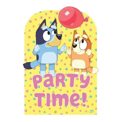 Image of Star Cutouts SC4570 Bluey Bingo Balloon Play Party Time Child Sized Backdrop Cardboard Cut Out Height 135cm Ideal for Theme, Parties, Birthdays &amp; Fans, Room Decorations Events