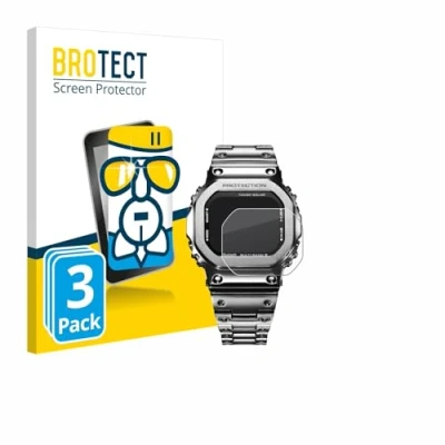Image of brotect Glass Screen Protector Film compatible with Casio G Shock GMW B5000D 1ER (3 Pack) Foil 9H Protection [Scratch Resistant, High Clarity]