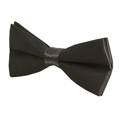 Image of Dobell Mens Black Bow Tie Pre Tied