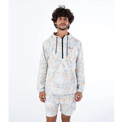 Image of Hurley Men&#039;s Offshore Parka Jacket, Barely Bone, M
