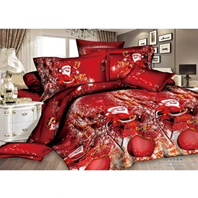 Image of Father Christmas Royal Santa Claus Merry Xmas Duvet Quilt Cover Pillowcase Bedding Set Multi Colour Snowman Presents Ultra Soft Easy Care Modern Design (Royal Santa, Single 135x200cm)