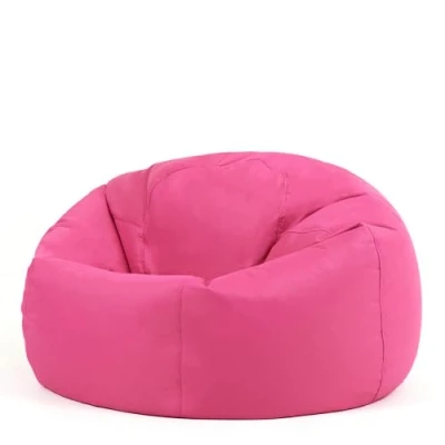 Image of Bean Bag Bazaar Classic Chair, Pink, Large Indoor Outdoor Bags for Adults, Water Resistant Lounge or Garden Beanbag, Adult Gaming Chairs with Filling Included