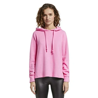 Image of TOM TAILOR Denim Women&#039;s Basic Hoodie Hooded Sweatshirt, Wild Orchid Pink, S