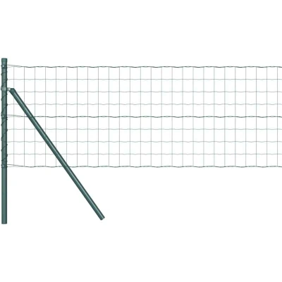 Image of vidaXL Euro Fence with 7 Posts 0.8x10 m Galvanised Steel Green