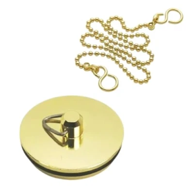 Image of ARA CHOICE Chrome Plug 38mm/44mm Chain/Tidy Basin/Bathroom Kitchen Small/Large Sink &amp; Chain For Bathroom Basin Ball Type And S Hook Shaped Made Of Stainless Steel Bath UK (44 mm)