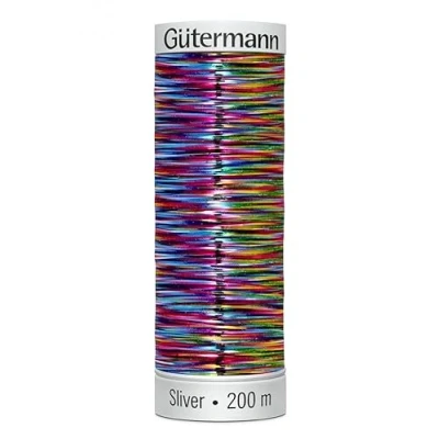 Image of Gutermann Sulky Sliver Embroidery Thread 200m 8020 Multicoloured Each