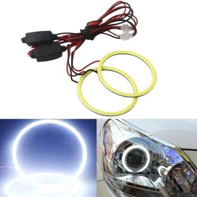 Image of Qasim 70MM Car DRL Angel Eyes Halo Ring Lamp 60SMD Fog Bulbs COB LED Headlight 12V 24V White(Pack of 2PCS)