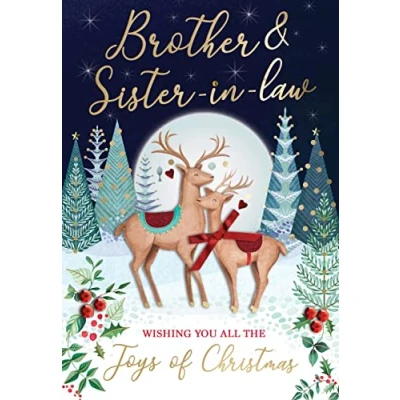 Image of Brother &amp; Sister In Law Embellished Magnifique Christmas Card Large Xmas Cards XMQ013