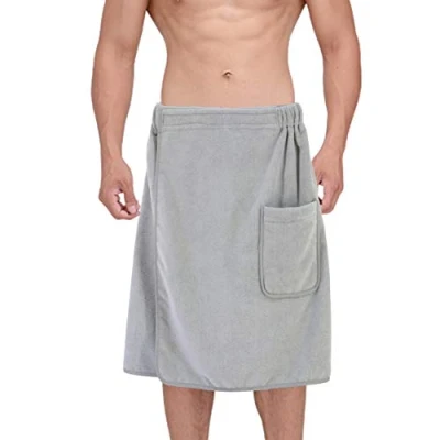 Image of POLYTE Quick Dry Microfibre Bath Towel Body Wrap for Men, One Size (Grey)