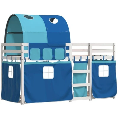 Image of vidaXL Bunk Bed without Mattress Blue 75x190 cm Small Single Solid Wood Pine