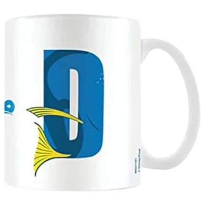 Image of Disney Alphabet Personalised Mug (D for Dory Design) 11oz Ceramic Coffee in Presentation Gift Box Official Merchandise