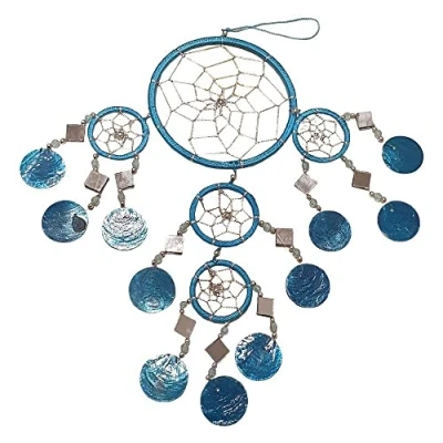 Image of VIE Naturals Capiz Dream Catcher, No Feathers, 12cm, Blue, Multicolor, One Size
