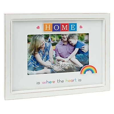 Image of Rainbow Scrabble Frame 6x4 Home is where the Heart