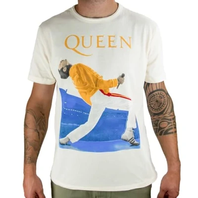 Image of Paradiso Clothing Queen Freddie Triangle Print Tshirt, Size: Small, White