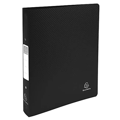 Image of Exacompta Ref 54391E PP Opaque Ring Binder Suitable for Storing A4+ Documents, 2 O Rings, 40mm Spine, Made from Polypropylene, Spine Label Black