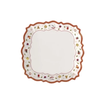 Image of Villeroy &amp; Boch Toy&#039;s Delight Serving Platter Red and White, Microwave Safe, Christmas, Table, Plate, Tray, Platter, Large, Food, Premium Porcelain
