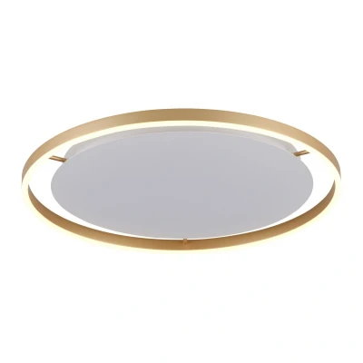 Image of Ritus Integrated LED Semi Flush Ceiling Light Matt Brass 1x 28W 3000K Dimmable