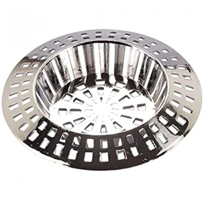Image of Merriway BH02783 (2 Pcs) Large Plastic Sink Shower Strainer, Chromed 70mm (2.3/4 inch) Diameter Pack of 2 Pieces