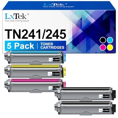 Image of LxTek TN241 TN245 Toner Cartridge Compatible with Brother TN242 TN246 TN 241 245 for MFC 9332CDW 9142CDN DCP 9022CDW 9020CDW 9017CDW HL 3152CW CDW 911 40CDN (5 Pack)