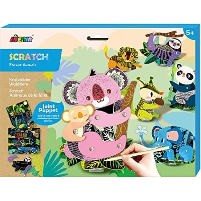 Image of Avenir CH191685 Scratch Jointed Puppet Forest Animals, Mixed Colours