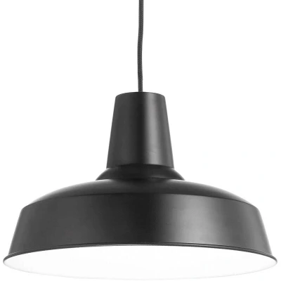 Image of Moby 1 Light Dome Ceiling Pendant Black, E27