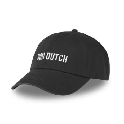 Image of Von Dutch Men&#039;s and Women&#039;s Cap, 100% Cotton Dad Flexible Adjustable, Black, One size