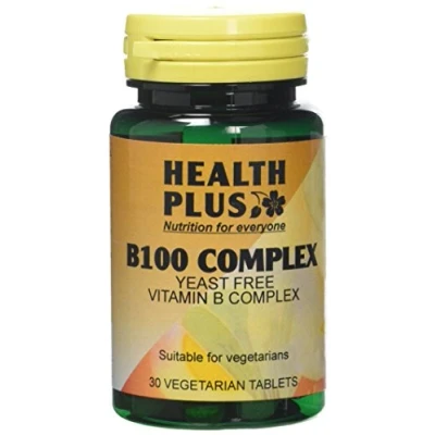 Image of Health Plus B100 Complex Vitamin B Supplement 30 Tablets