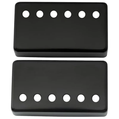 Image of Musiclily 50mm Metal Humbucker Pickup Covers Bridge Frame for Electric Guitar, Black (2 Pieces)