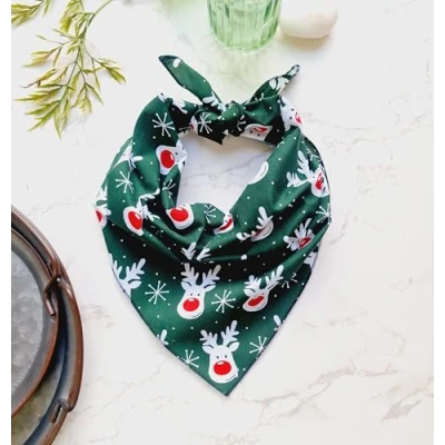 Image of Festive Reindeer Christmas Dog Bandana