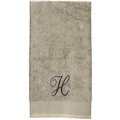 Image of HOMESCAPES Taupe Personalised Bath Towel 700 GSM Combed 100% Egyptian Cotton 70 x 130 cm