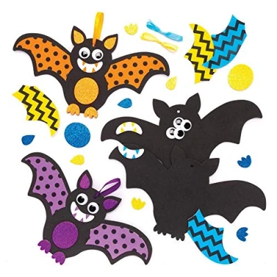 Image of Baker Ross AW769 Halloween Bat Decoration Kit Mix &amp; Match Childrens Craft (Pack of 8), Assorted, 4.0 cm*23.0 cm*15.0 cm