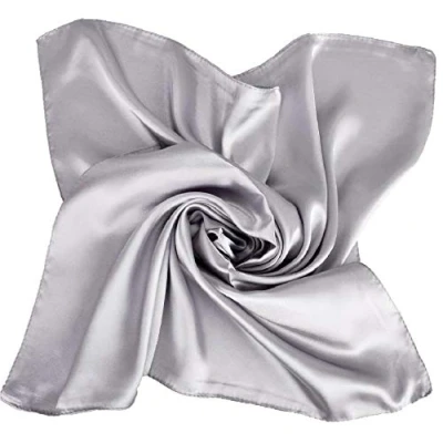 Image of Large Square Plain Nautical Head Neck Scarf Wrap 21 Colours (Silver)