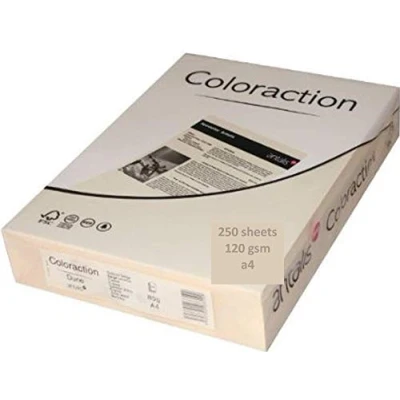 Image of Coloraction 120 GSM A4 Coloured Paper Ivory (Atoll) 5 Reams of 250