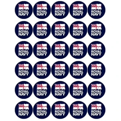 Image of Royal Navy Flag Logo Cupcake Toppers Edible Wafer Paper Fairy Cake Birthday Cakes Decorations